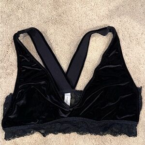 Auden Black Velvet Lace Bralette xl